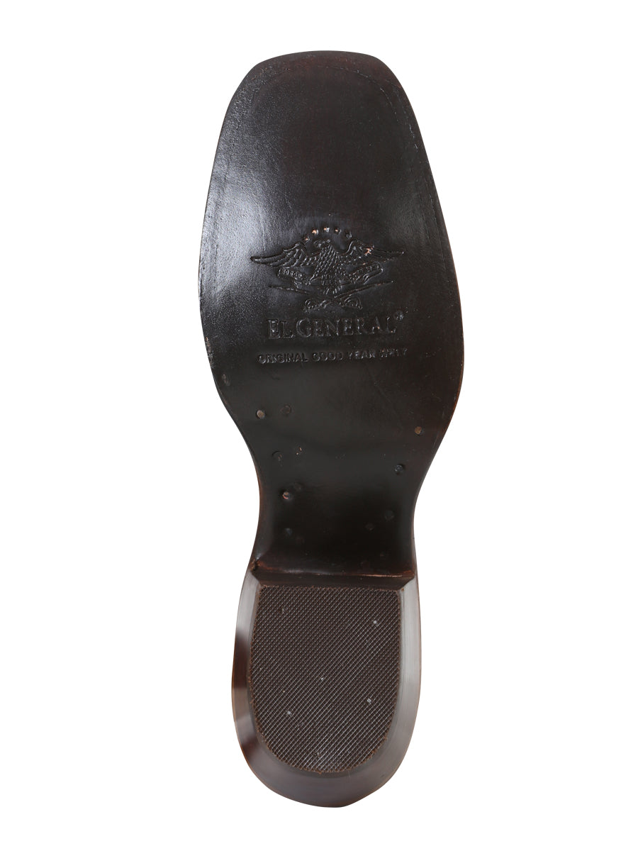 Bota Vaquera de Cuero con Punta Cuadrada "La Rosa" para Mujer