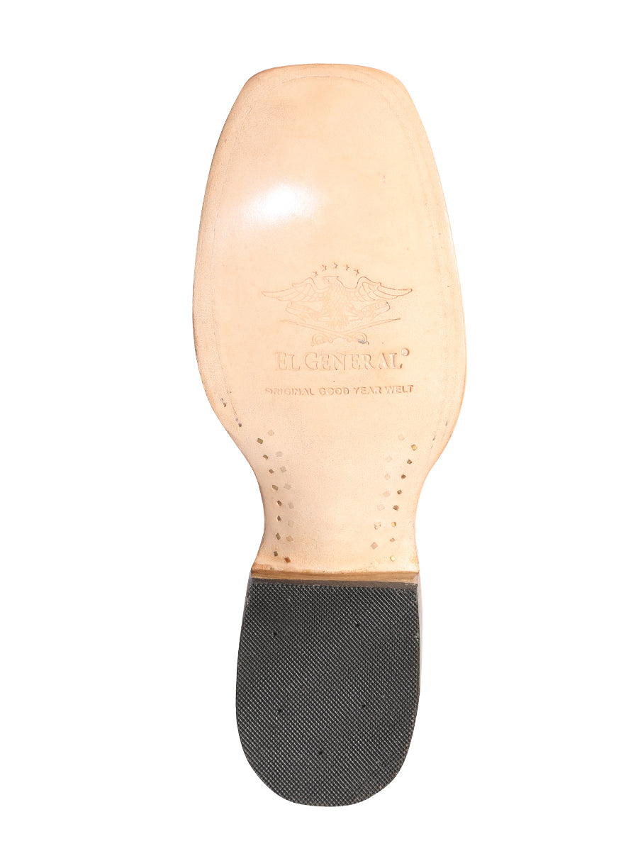 Bota Vaquera de Cuero con Punta Cuadrada "Weave Print" para Hombre