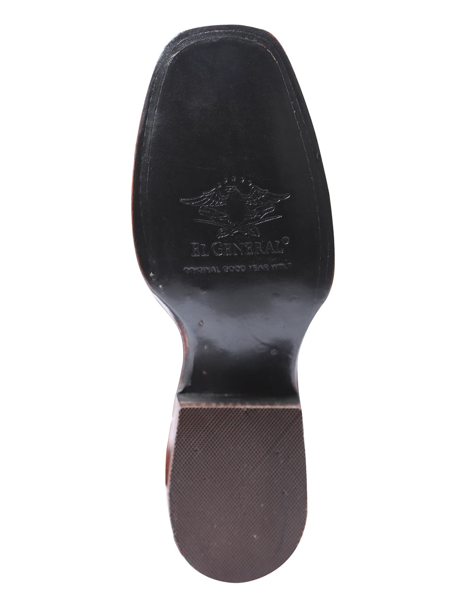 Bota Vaquera de Cuero con Punta Cuadrada "Ruby Rose" para Mujer