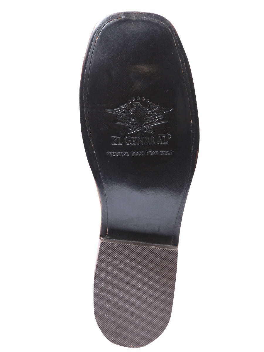 Bota Vaquera de Cuero con Punta Cuadrada "Joaquín" para Hombre