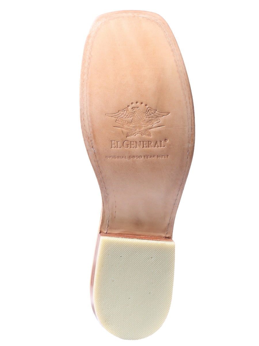 Bota Vaquera de Cuero con Punta Cuadrada "Leonardo" para Hombre