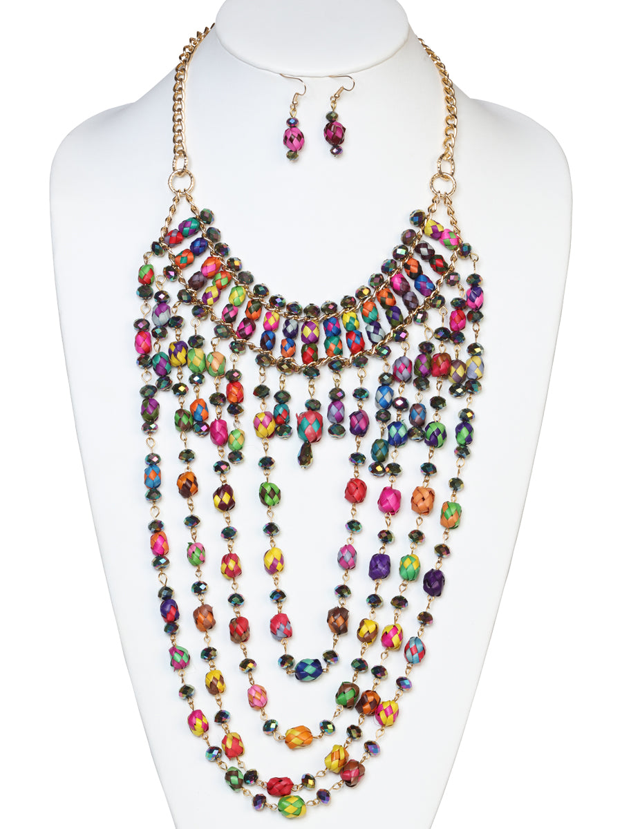 Set De Collar Y Aretes Artesanales De Palma