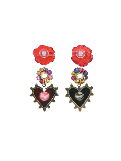 Aretes Corazón y Flor